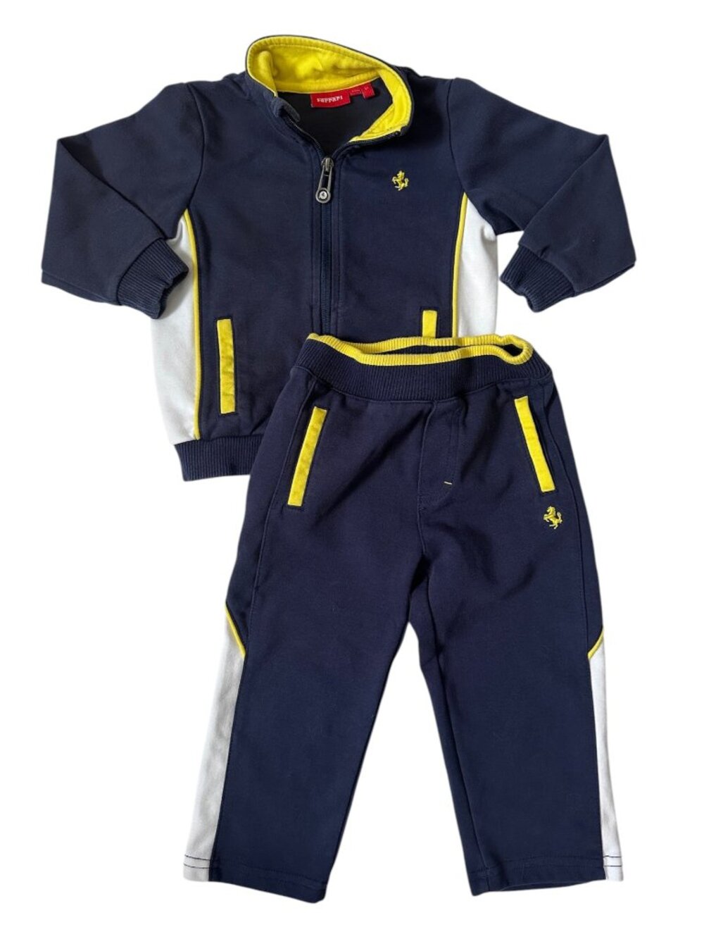Ferrari Navy Yellow Two-Piece Tracksuit - Size 24 Months